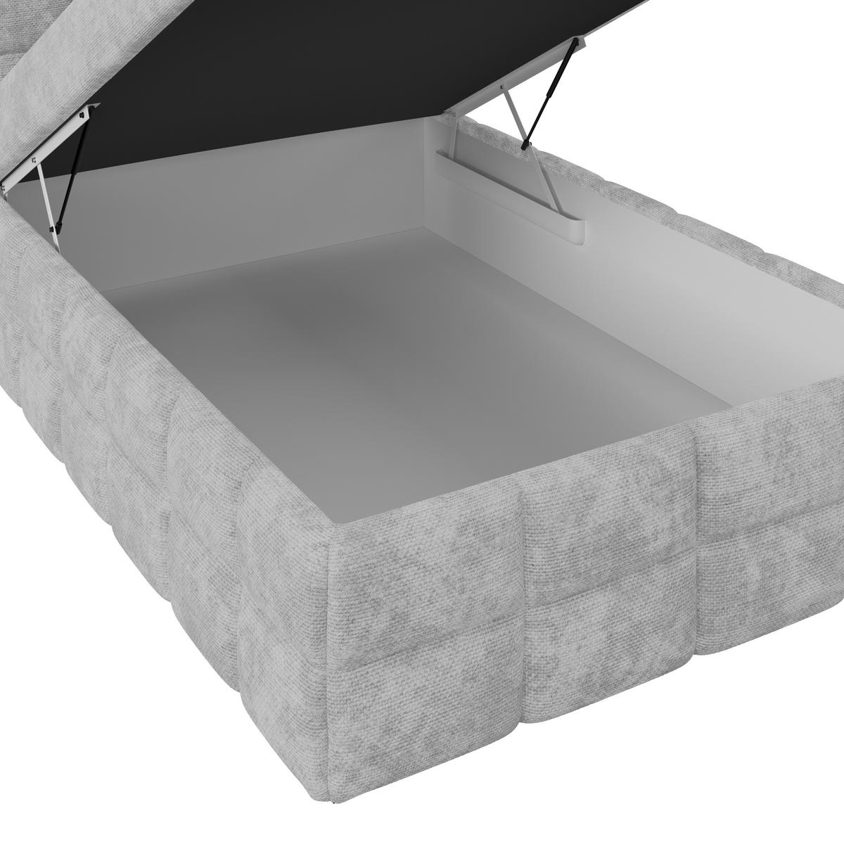 PAT BOX VEGA - gri deschis/alb, Trend, lemn/textil (120/200cm) - Modern Living