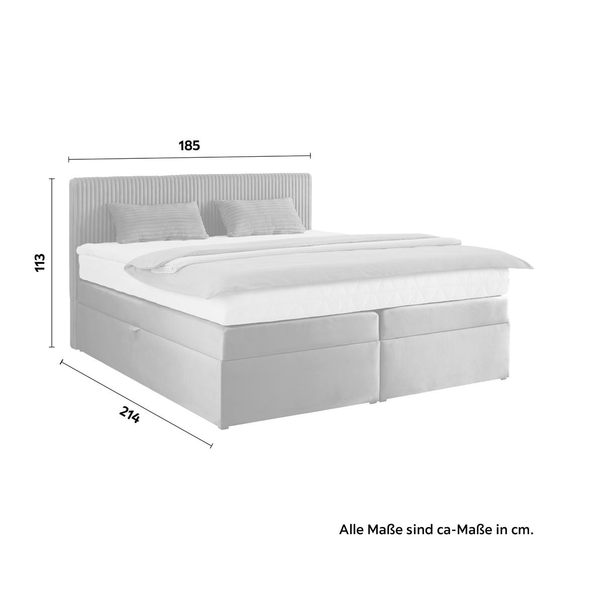 Boxspringbett Rossa in Altrosa ca. 180x200cm - Altrosa/Schwarz, KONVENTIONELL, Holzwerkstoff/Kunststoff (180/200cm) - Mömax