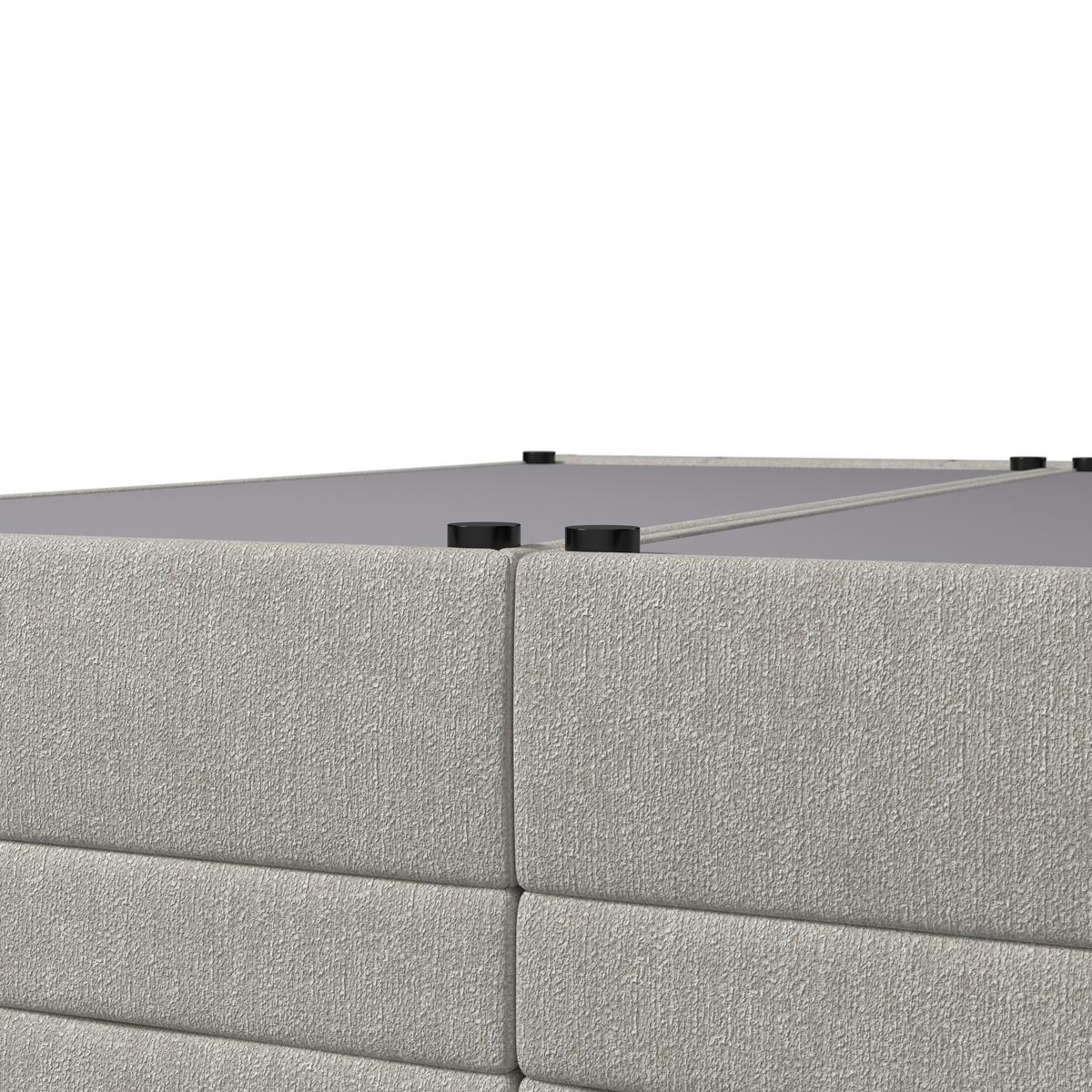 Boxspring Krevet Aria - siva/crna, Moderno, drvo/tekstil (180/200cm) - Bessagi Home