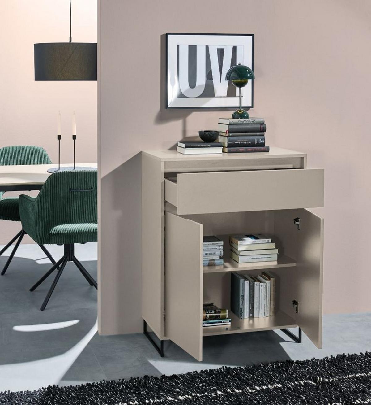 Comodă COLOGNE - cașmir, Design, material pe bază de lemn (80/103/38cm) - Modern Living