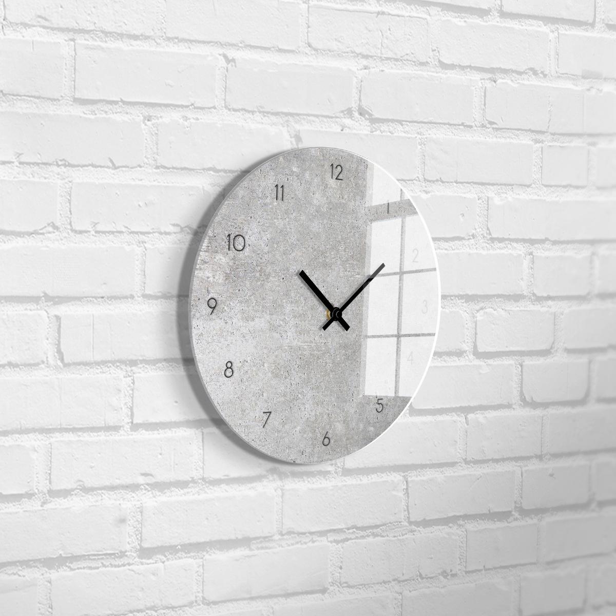 Wanduhr Grau Ø ca. 30cm - Grau, Basics, Glas/Kunststoff (30cm)