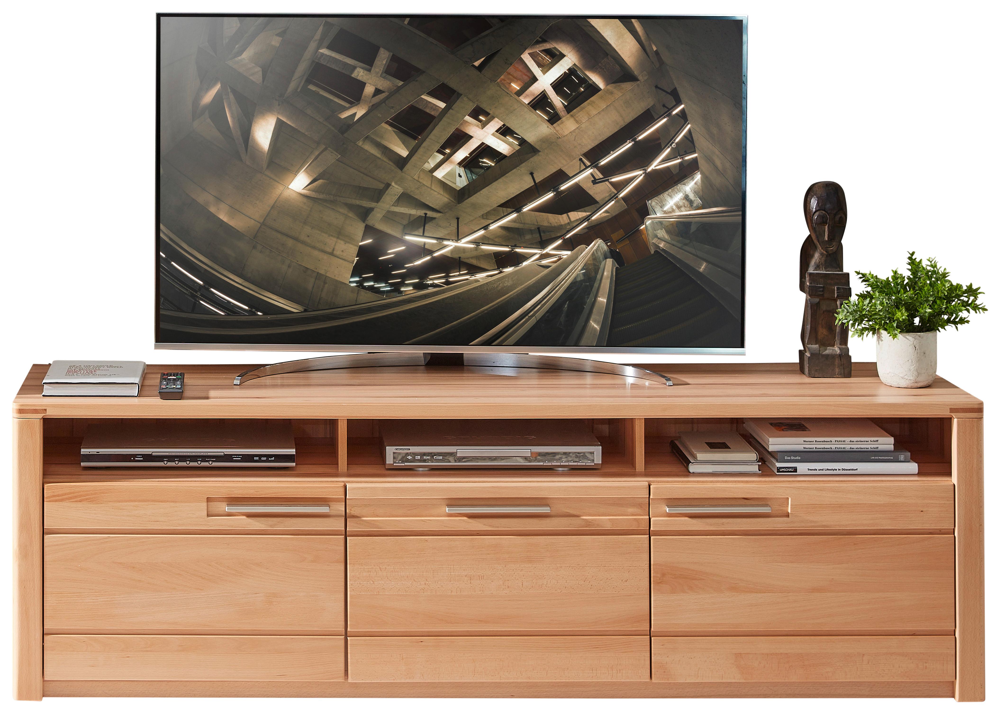 TV-Element Arvid Kernbuche - Chromfarben/Kernbuche, KONVENTIONELL, Holzwerkstoff/Metall (190/58/45cm) - Mömax