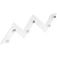 Fali Akasztó Walter 6 - Króm/Fehér, modern, Faalapú anyag/Fém (56/34/3cm)
