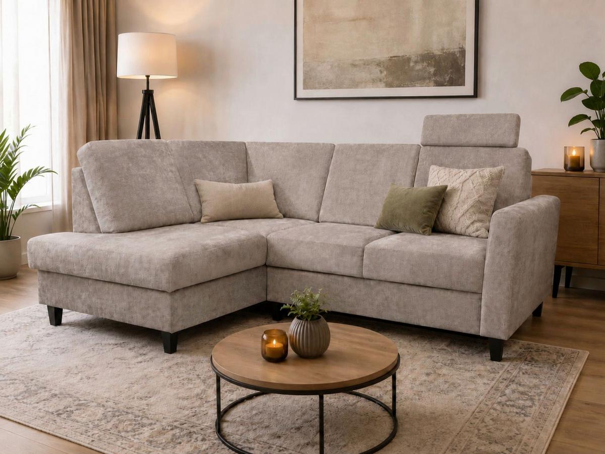 Kutna Garnitura Alton - crna/taupe, Konvencionalno, drvo/tekstil (166/91/211cm) - Modern Living