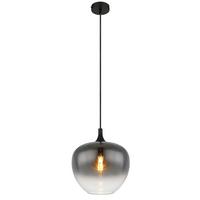 Hängeleuchte Maxy in Rauchfarben max. 60 Watt - Schwarz, Glas/Textil (29/120cm) - Globo