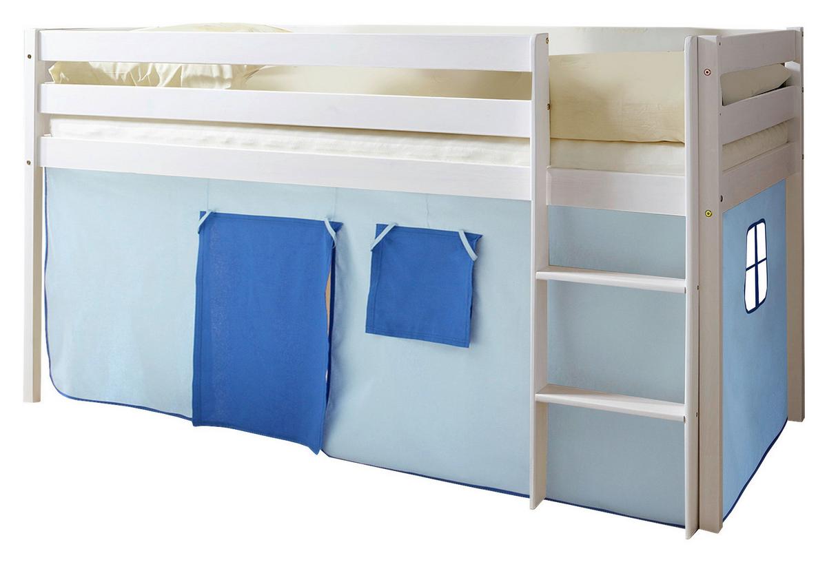 Spielbett Holz Malte ca. 90x200 cm Blau - Weiß/Dunkelblau, Natur, Holz (90/200cm) - MID.YOU