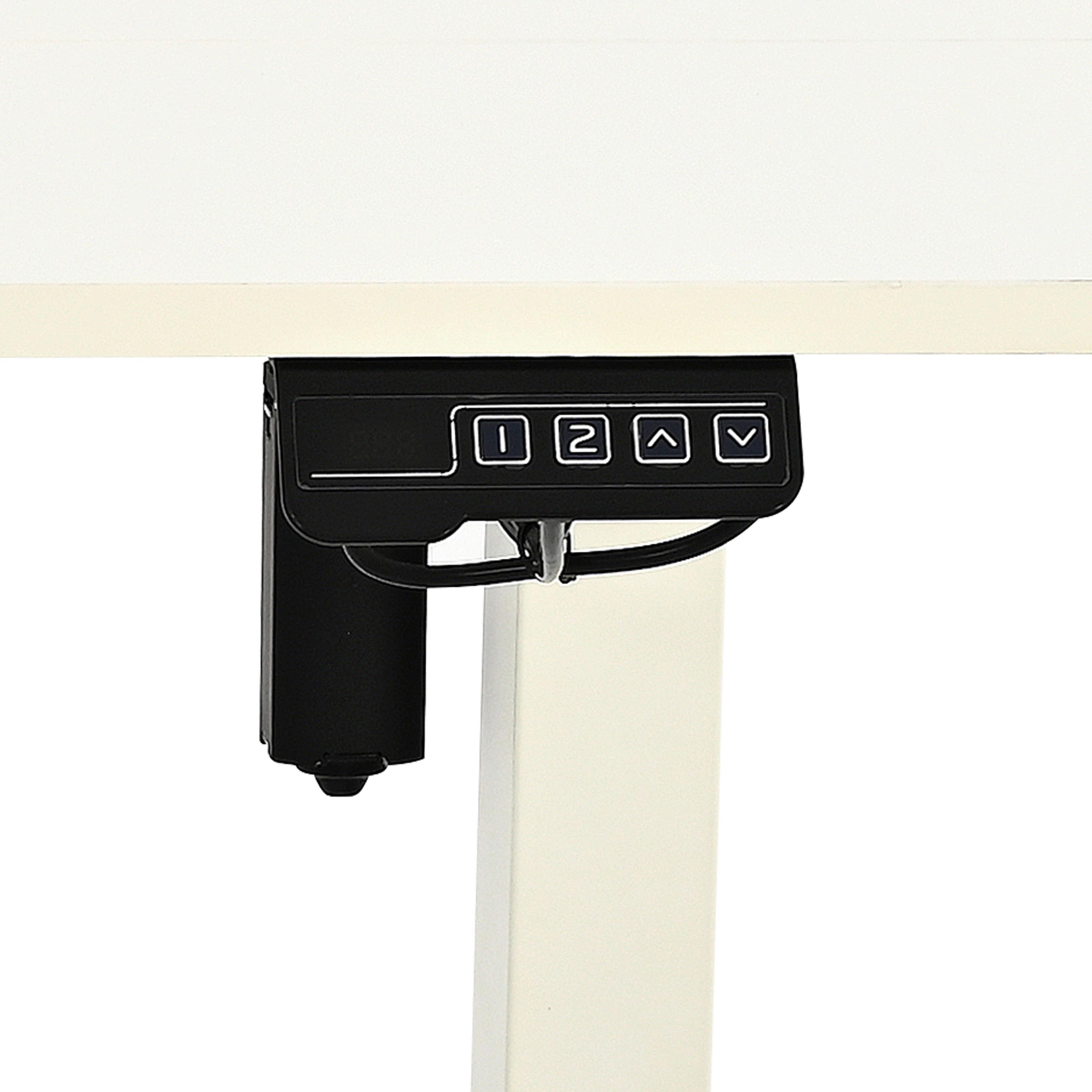 SKRIVBORD CHARLIE - vit, Modern, metall/trämaterial (120/60/72-118cm) - Mömax