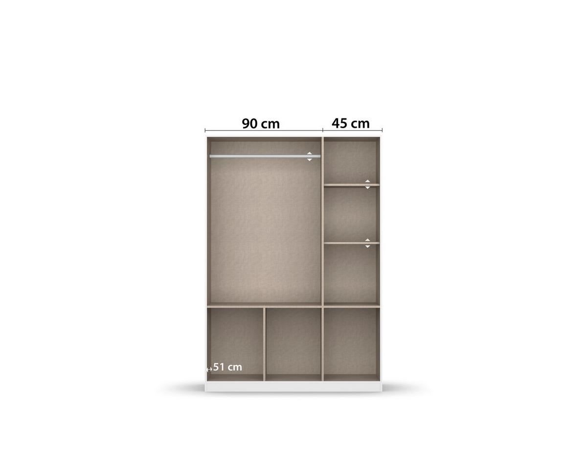 Ormar S Klasičnim Vratima Berlin - siva/hrast Artisan, Moderno, drvni materijal/plastika (136/197/54cm) - Modern Living