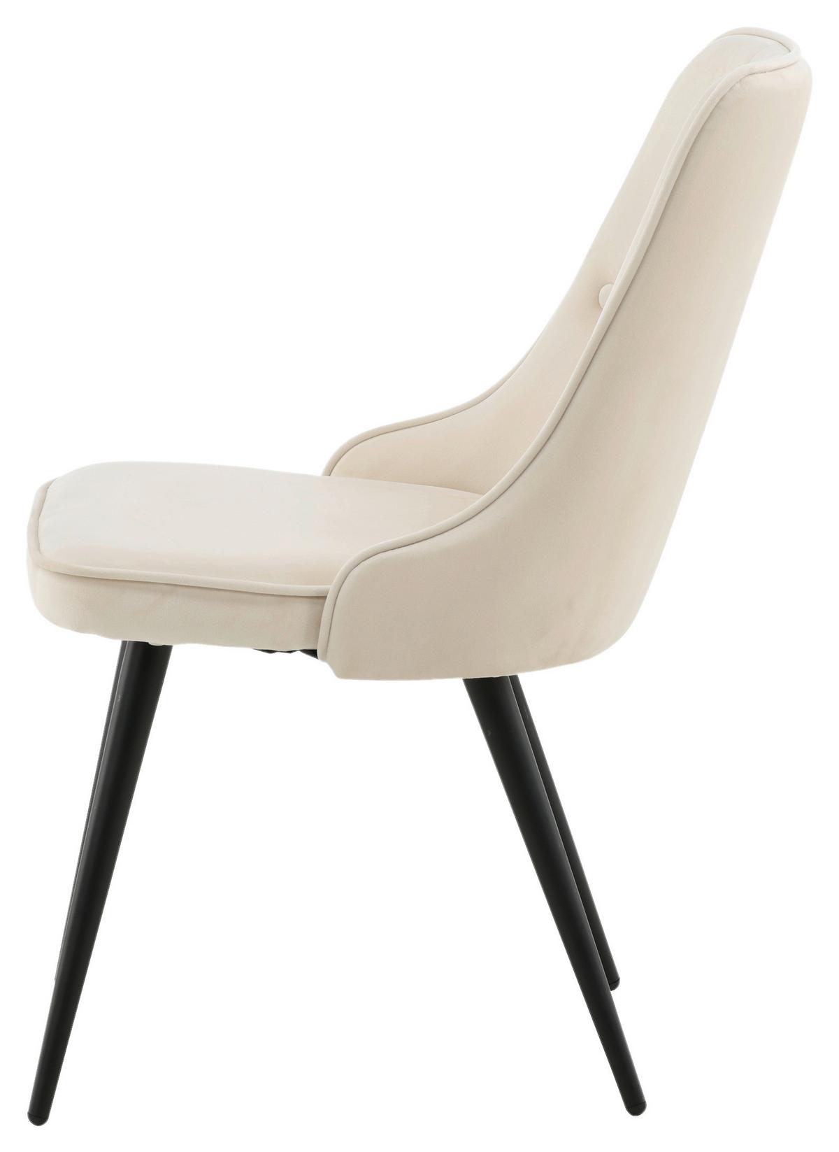STUHL-SET VELVET DELUXE - Beige/Schwarz, Design, Kunststoff/Textil (50/88.5/66cm) - Livetastic