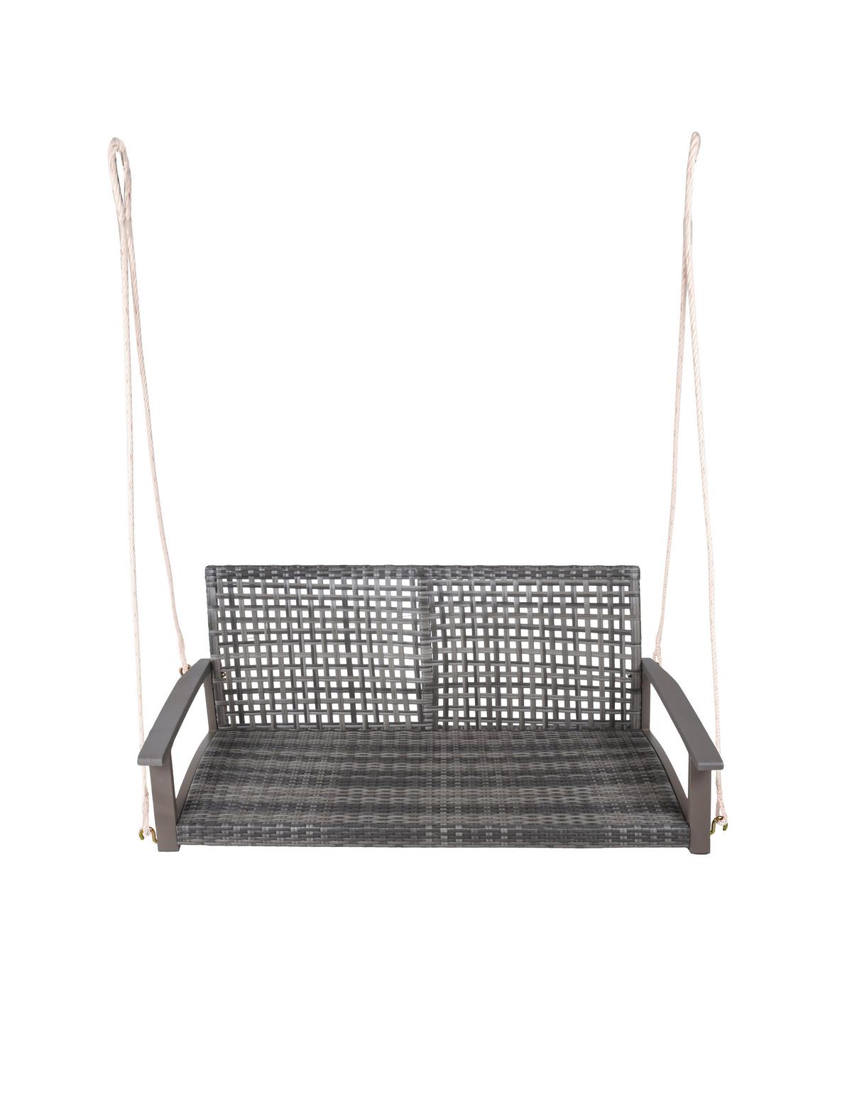 Hängebank Cuneo Grau ca. 120x79x57 cm - Grau/Akaziefarben, Basics, Holz/Kunststoff (120/79/57cm) - Gardenson