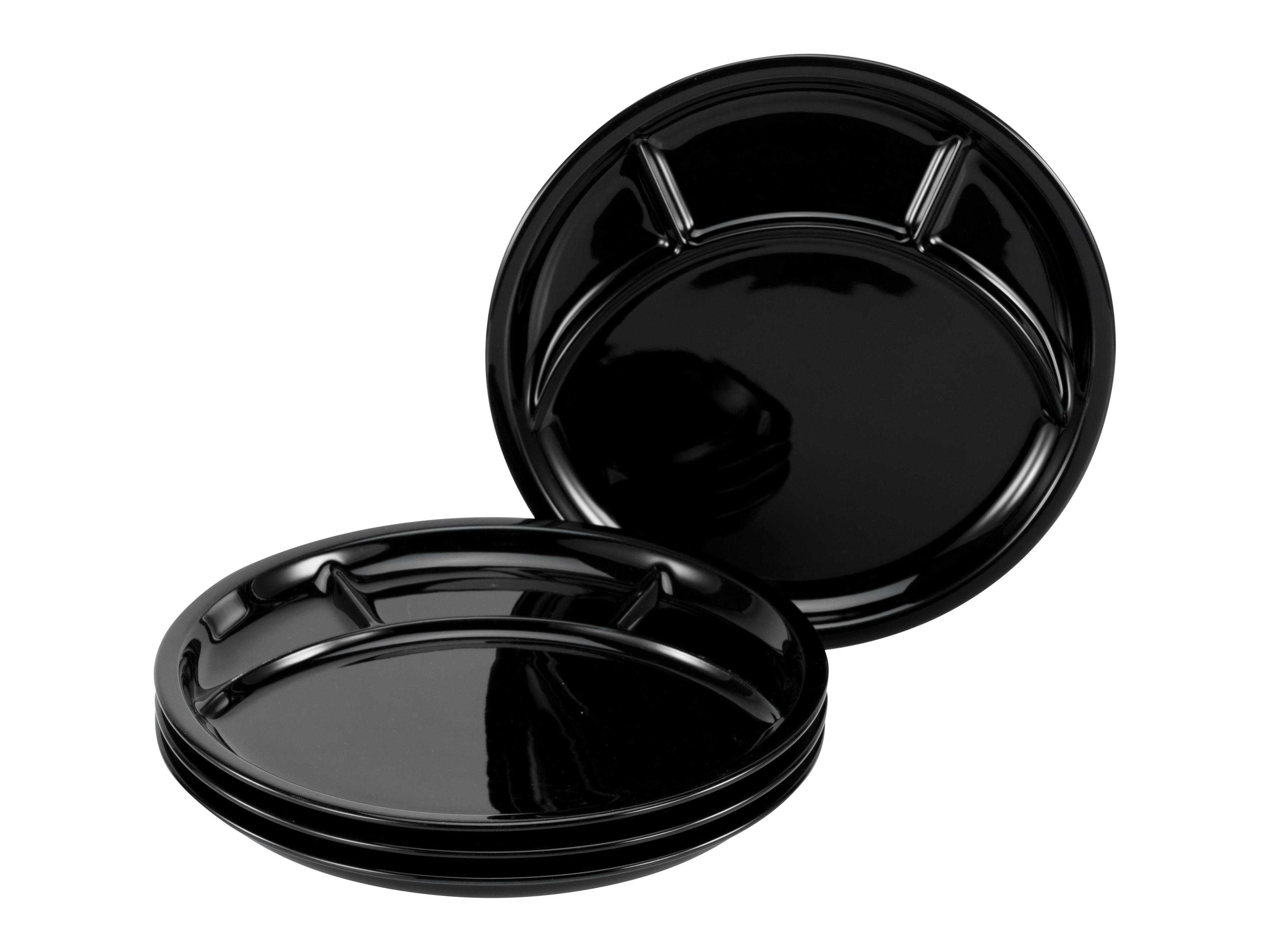 Krožnik Za Fondi Universal Black, 4-Delni - črna, keramika (27cm) - Creatable