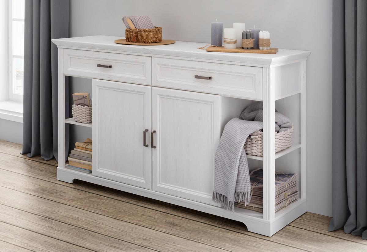 Sideboard in Pinienfarbe - Pinienfarben, Romantik / Landhaus, Holzwerkstoff/Metall (171/102/48cm) - Zandiara