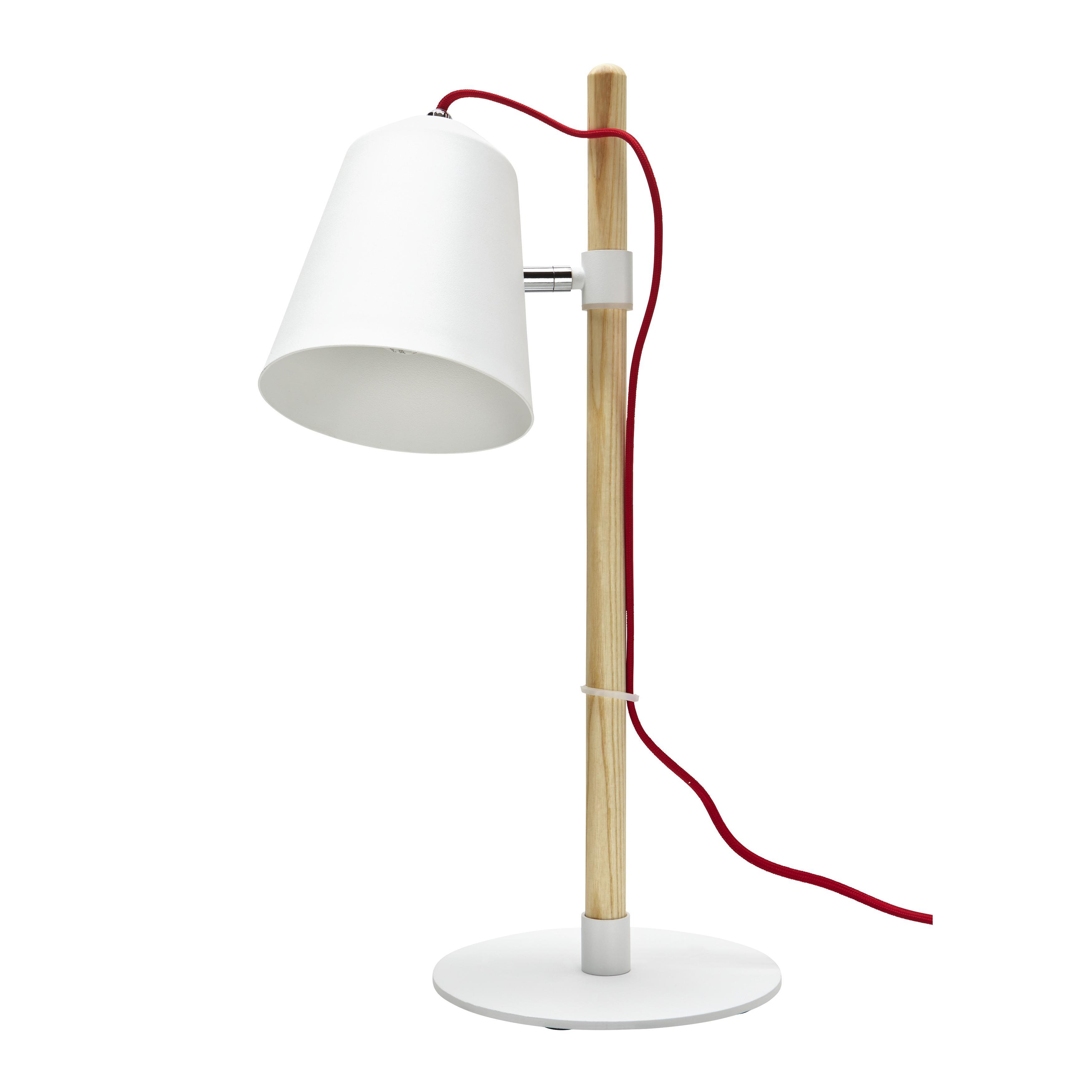 TISCHLEUCHTE max. 60 Watt 'Marco' - Weiß, MODERN, Holz/Metall (20/20/52cm) - Bessagi Home