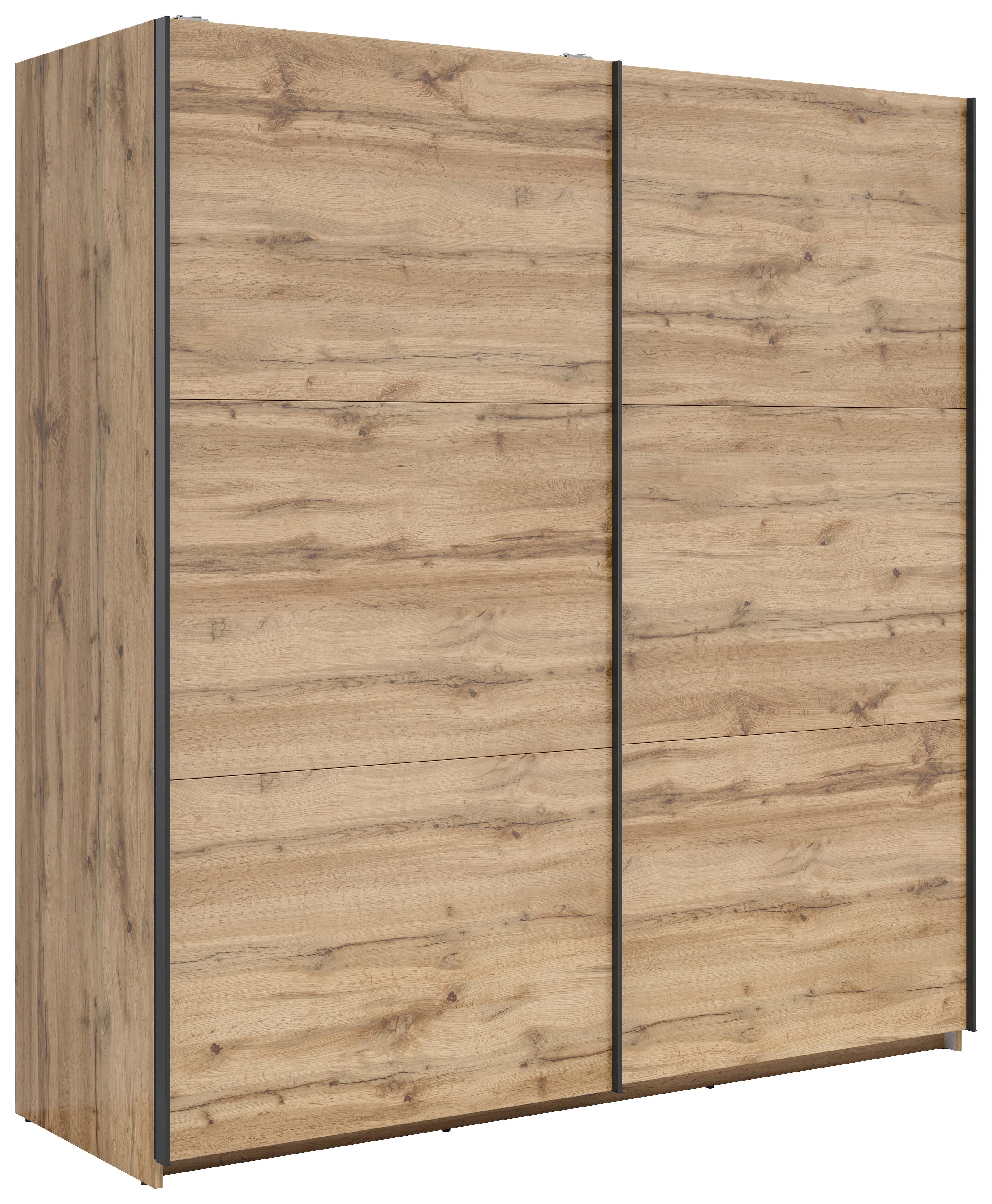 Ormar S Kliznim Vratima Tetrix - antracit/hrast Wotan, Moderno, drvni materijal/metal (183/195,5/60cm) - Modern Living