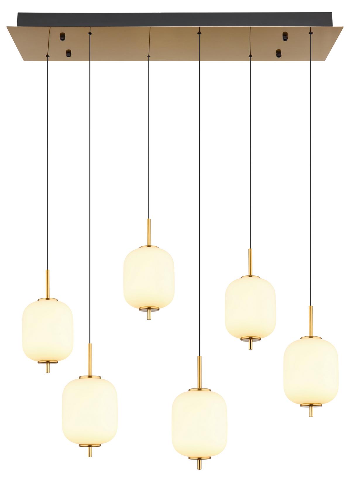 Viseča Led-svetilka 15217-6 Ewald - črna/opal, Konvencionalno, kovina/umetna masa (80,5/29,5/220cm)