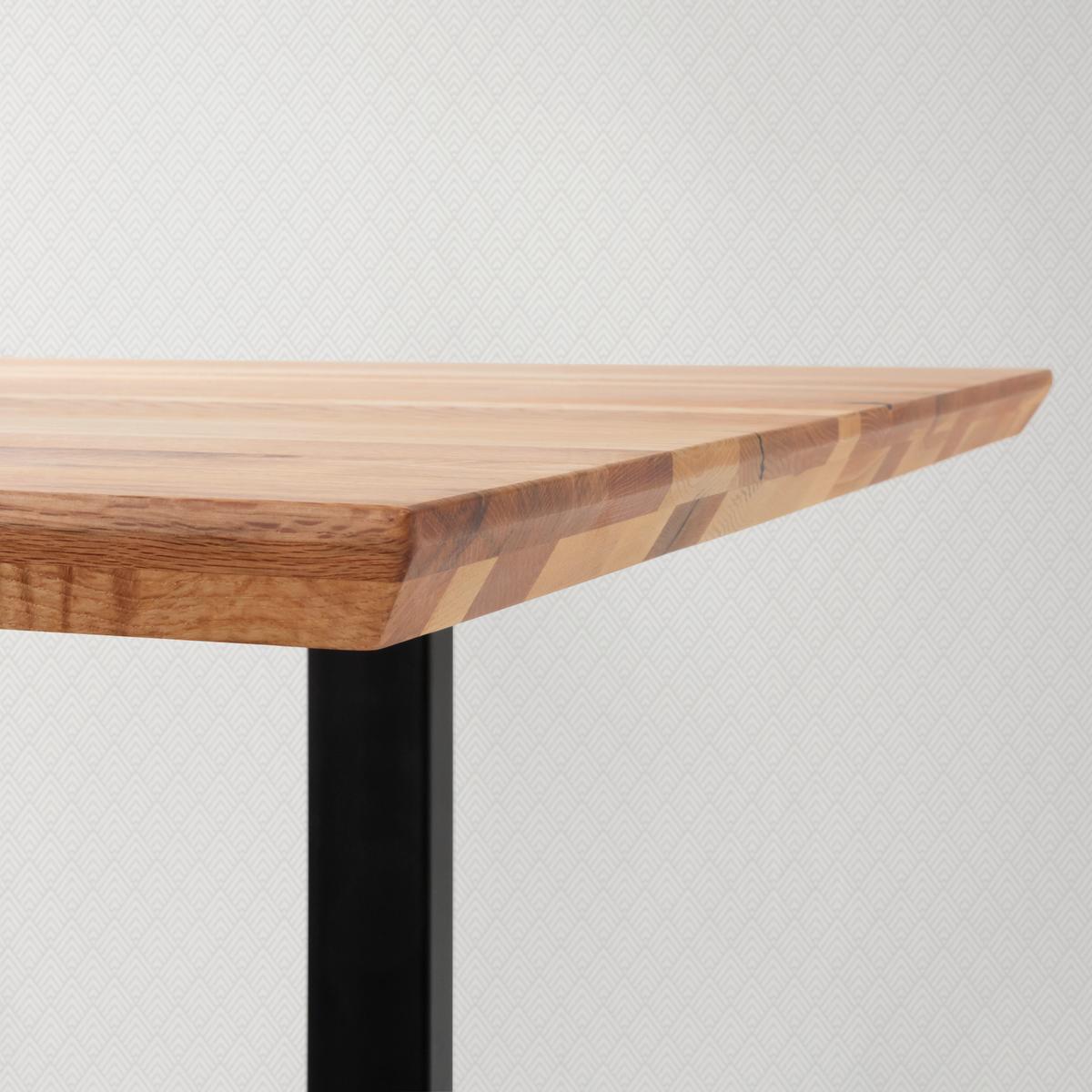 Esstisch in Schwarz/Eichefarben - Eichefarben/Schwarz, Modern, Holz/Metall (160/90/77cm) - Premium Living