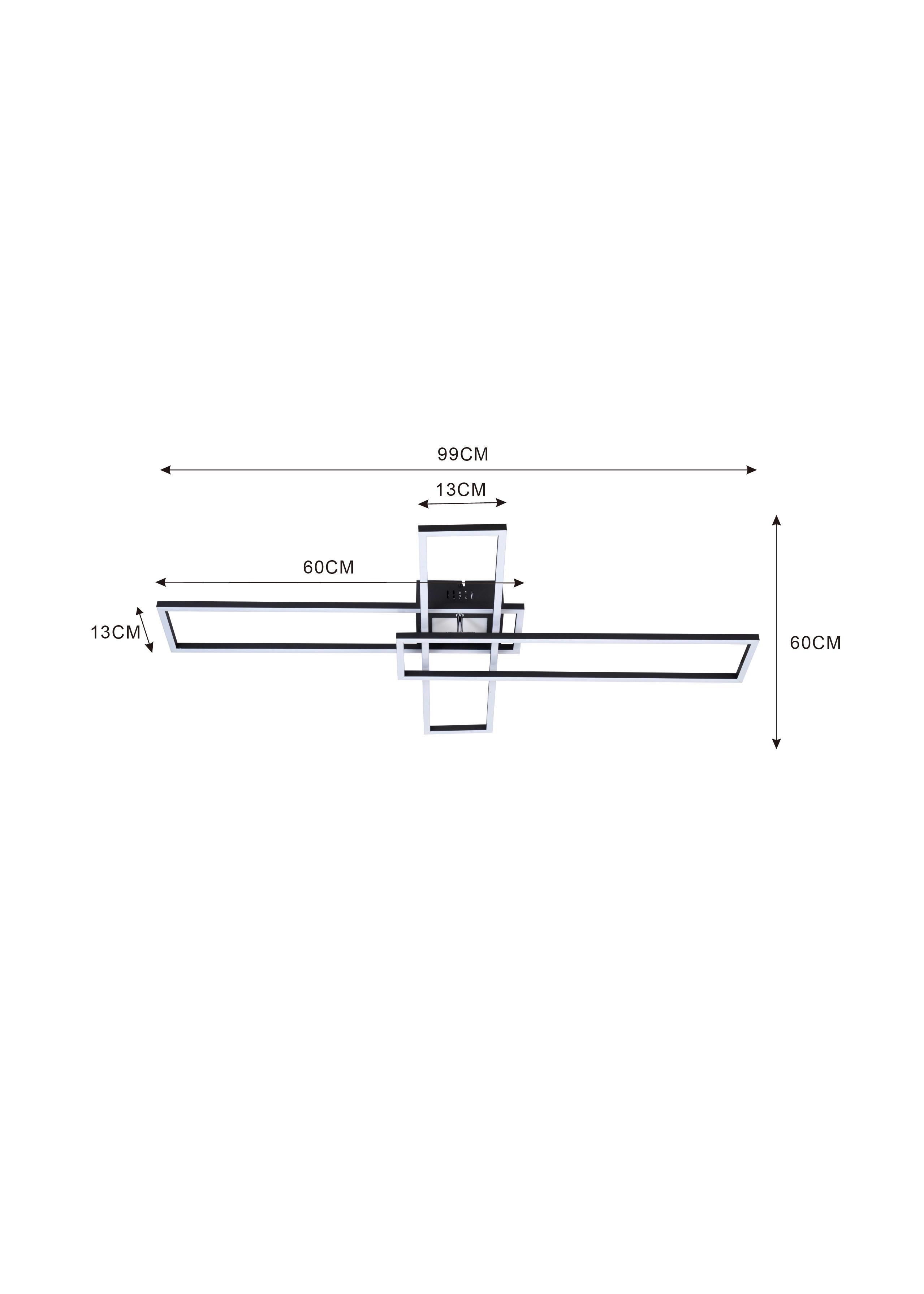 LED-TAKLAMPA FILM - opal/svart, Modern, metall (99/60/11,5cm) - Mömax