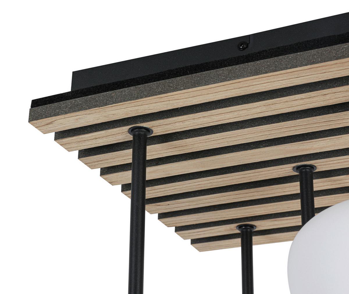 LAMPA WISZĄCA TAIRA - kolor dębowy/czarny, Trend, materiał drewnopochodny/metal (38/39/59cm) - Collett's Monde