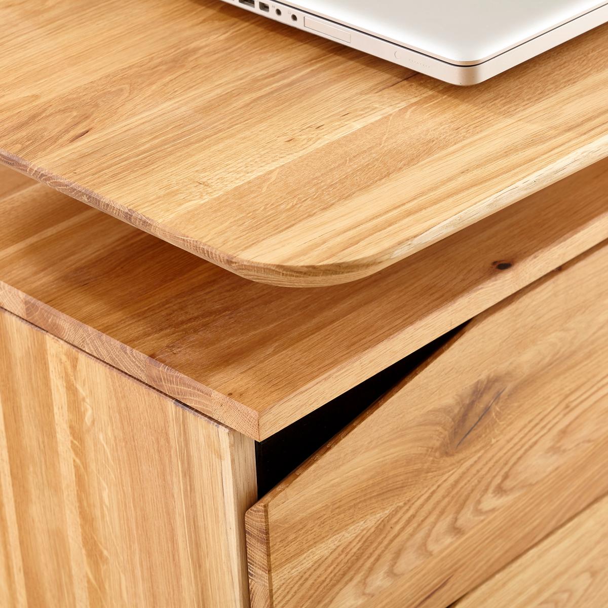 BIURKO LYNX -LINEA NATURA- - dąb dziki/czarny, Natur, metal/drewno (140/65/75cm) - Linea Natura