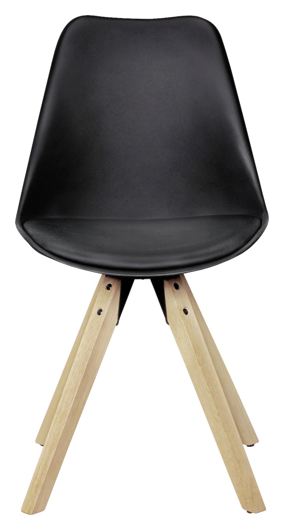 Stuhl-Set in Schwarz ´LIMA´ - Eichefarben/Schwarz, Design, Holz/Kunststoff (48/89/48cm) - MID.YOU