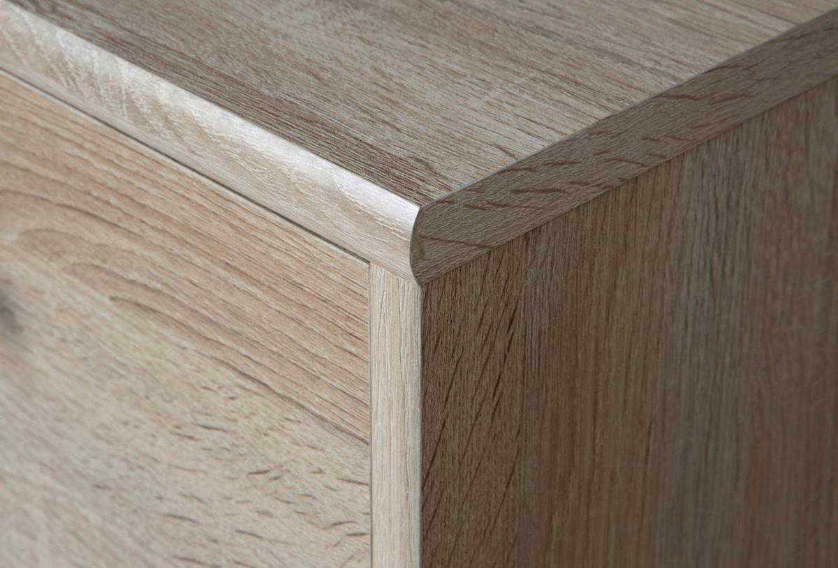 Komoda Tempra 2, Barva Hrasta - barve aluminija/hrast sonoma, Design, umetna masa/leseni material (108,8/85,5/34,8cm)