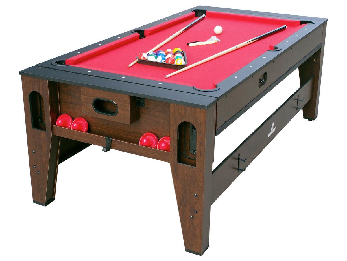 Multispieltisch Reverso inkl. Zubehör - Rot/Braun, KONVENTIONELL, Holz/Kunststoff (107/81/217cm) - Ambia Garden