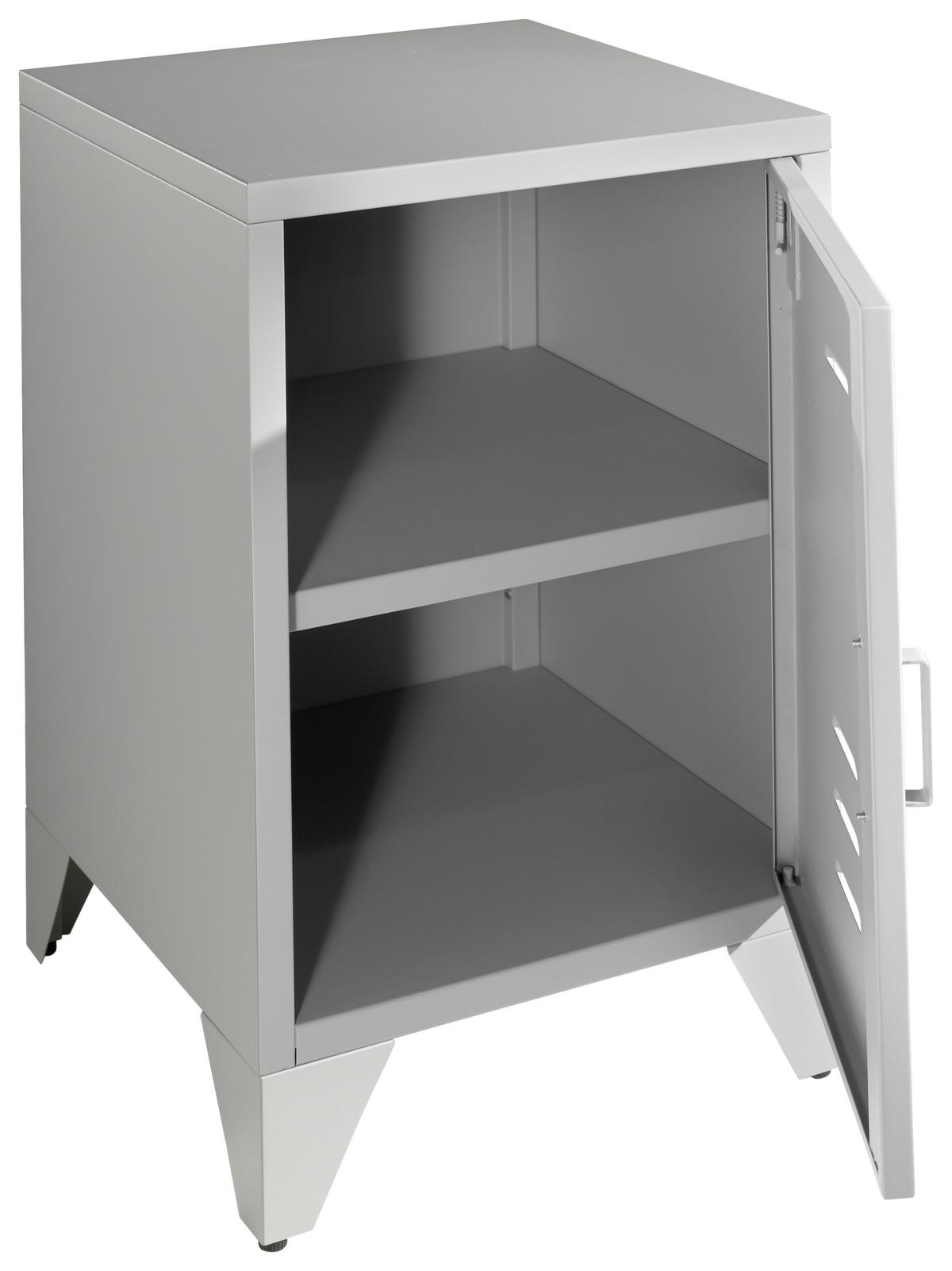 Nachtkästchen Bronxx Grau - Grau, MODERN, Metall (40/60/40cm) - Vipack