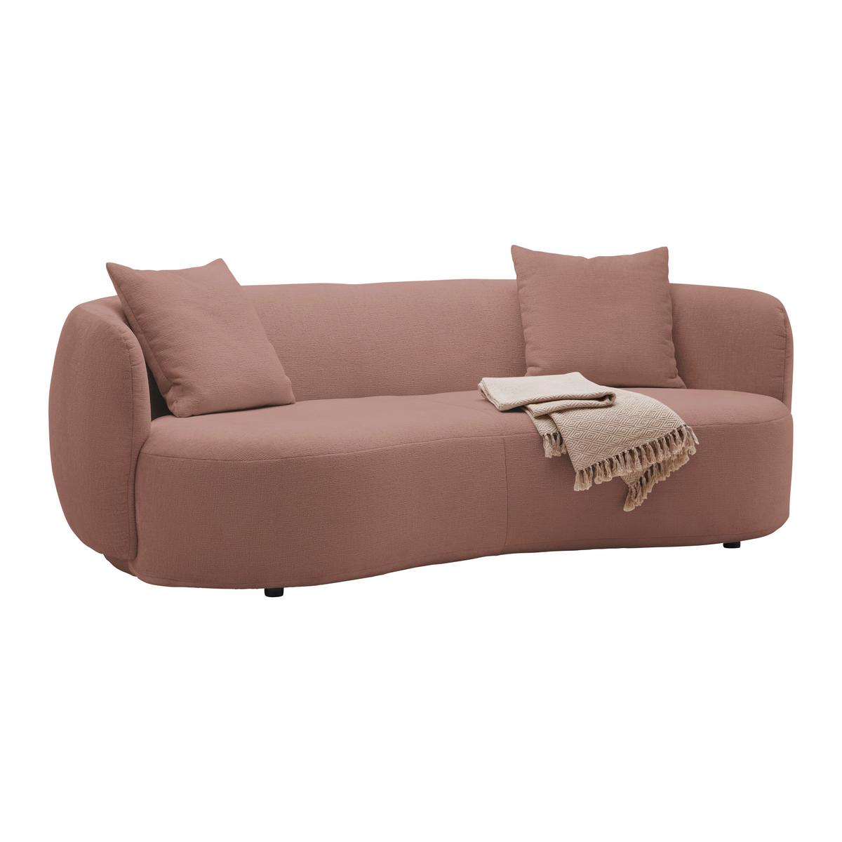 Bigsofa Leonas Rosa - Schwarz/Rosa, MODERN, Kunststoff/Textil (235/72/110cm) - Premium Living