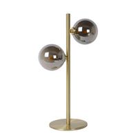 LAMPA STOŁOWA 45574/02/02 TYCHO - kolor mosiężny/jasnoszary, Basics, metal/szkło (15/23.5/43cm) - Lucide