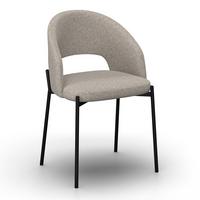 Stuhl Nadiya Hellgrau Leinenoptik Gepolstert - Hellgrau/Schwarz, MODERN, Holz/Textil (52/78/56cm) - Bessagi Home