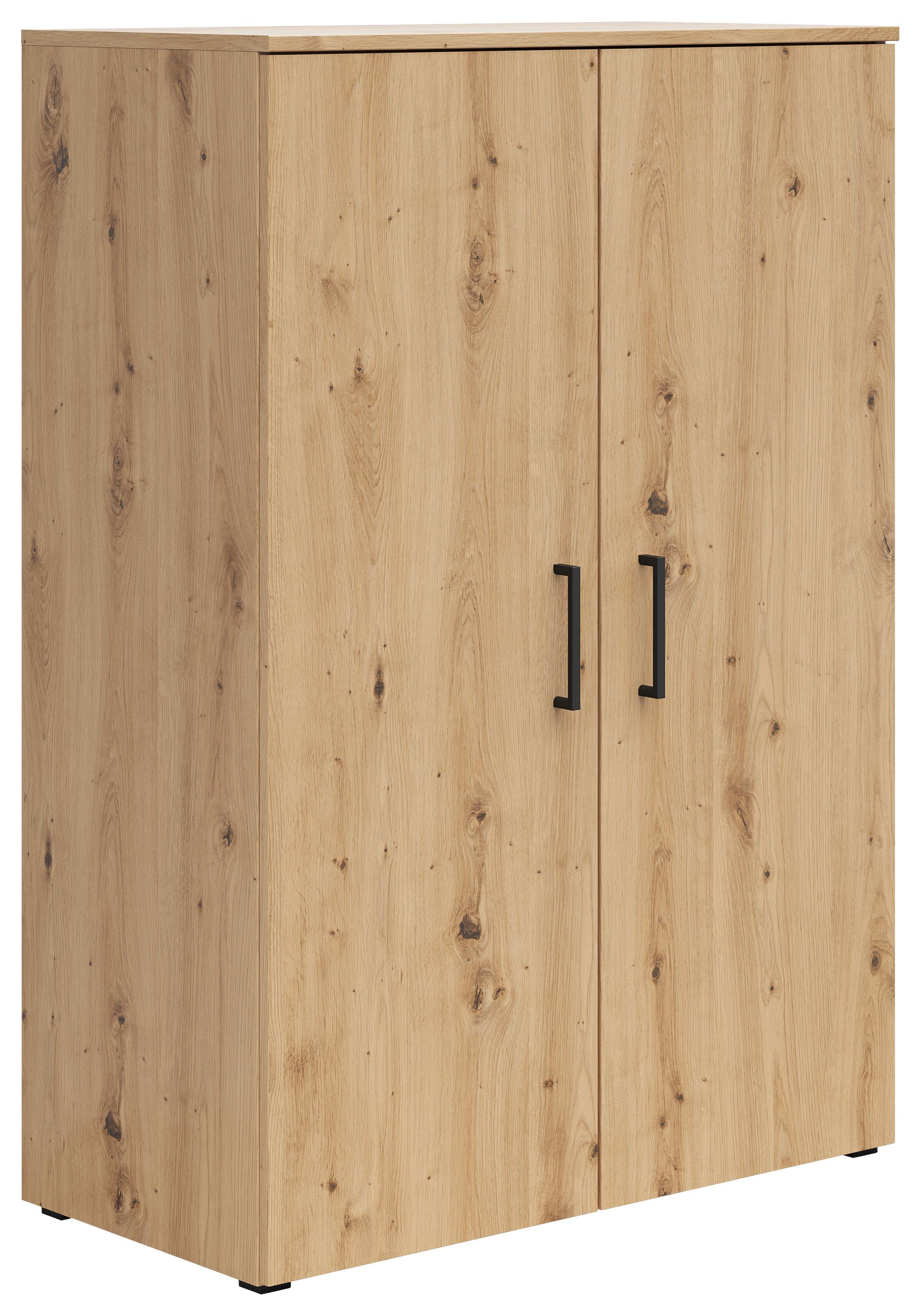Komoda Multi - hrast Artisan/crna, Moderno, drvni materijal/plastika (80/115/40cm) - Modern Living
