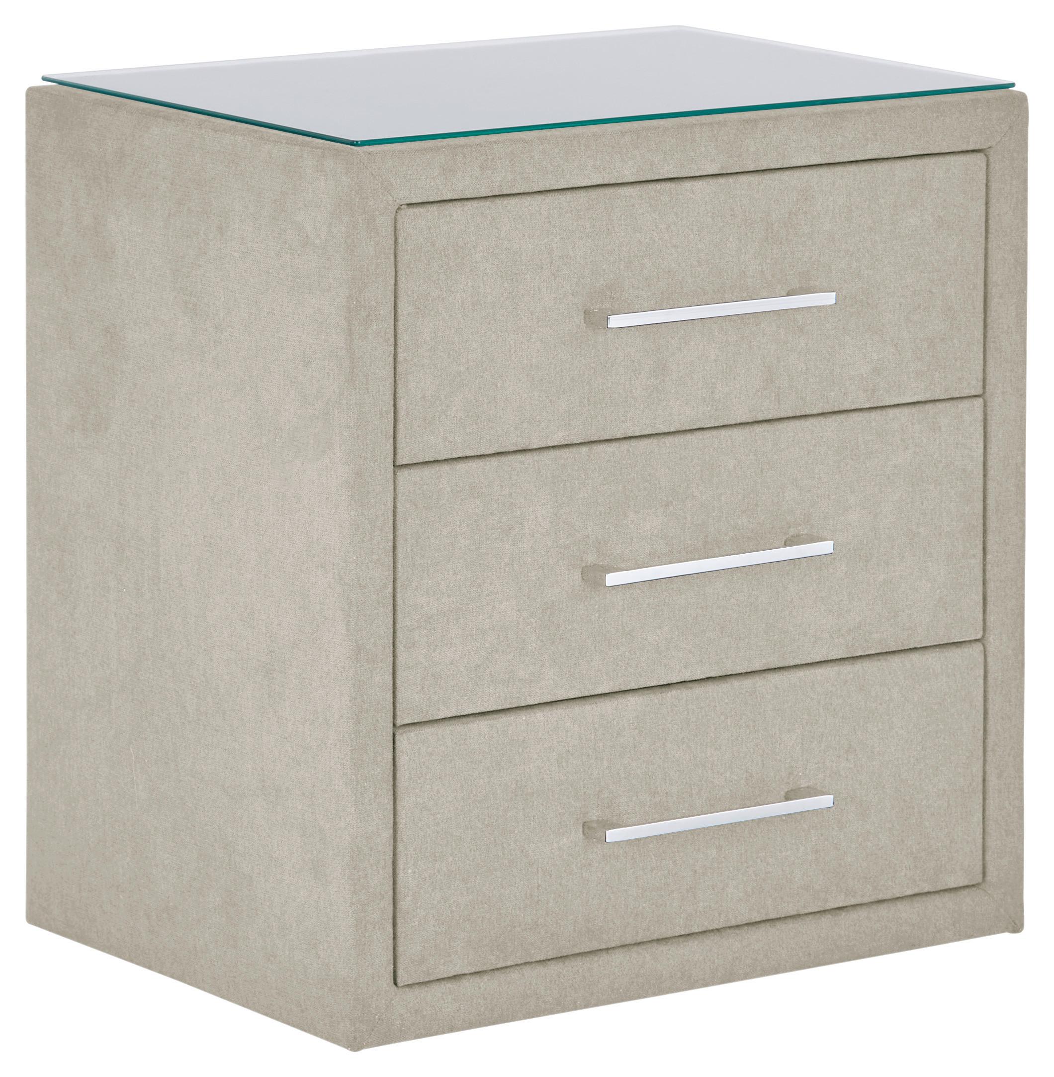 Noćni Ormarić Kleopatra - boje kroma/taupe, Konvencionalno, drvni materijal/metal (56/60/41cm) - Modern Living