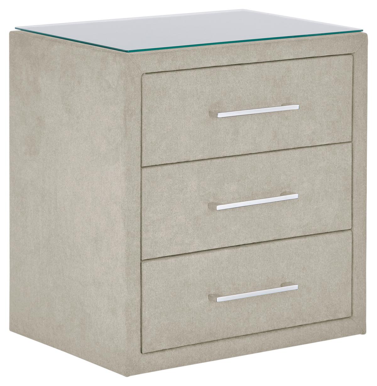 Noćni Ormarić Kleopatra - boje kroma/taupe, Konvencionalno, drvni materijal/metal (56/60/41cm) - Modern Living