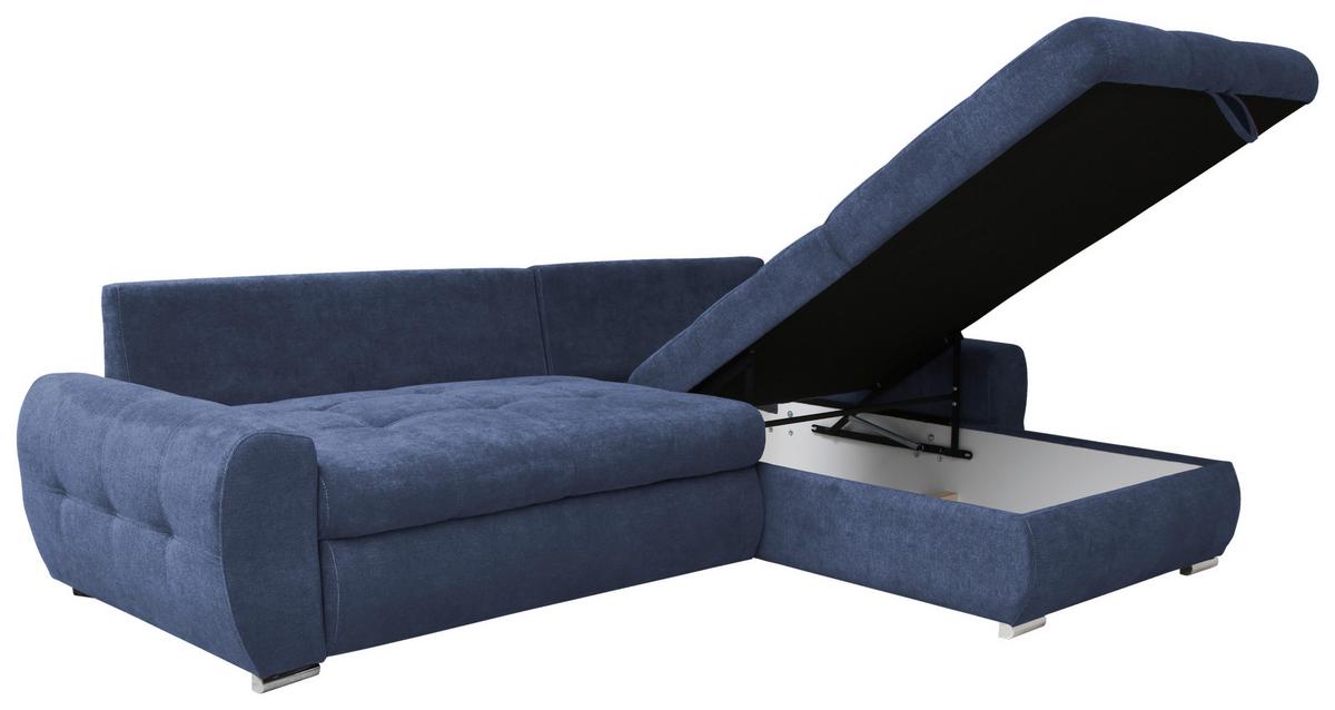 Kutna Garnitura Solar - bijela/tamno plava, Design, tekstil/plastika (277/175cm) - Modern Living