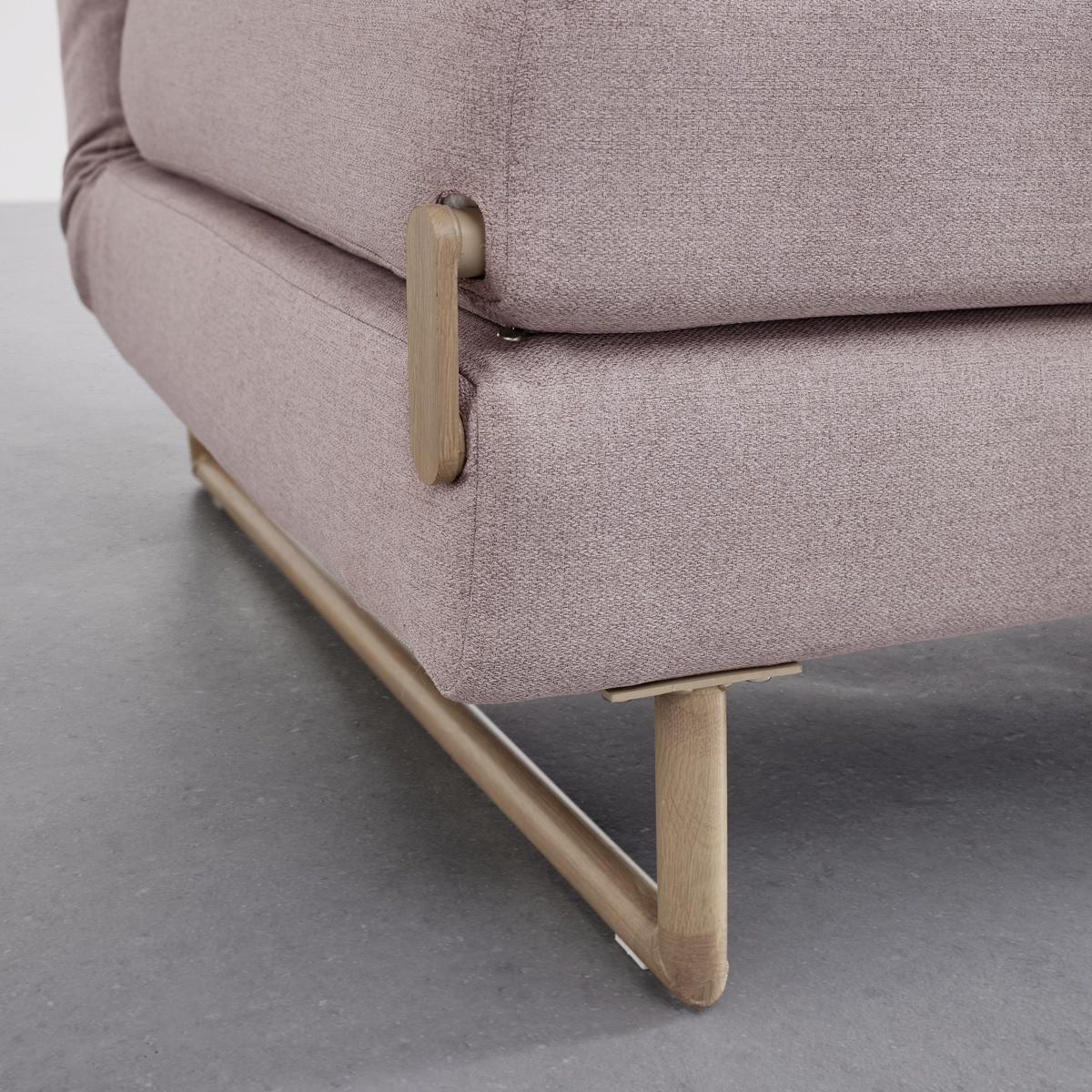 Schlafsessel Malic Rosa Webstoff - Eichefarben/Rosa, MODERN, Textil/Metall (80/84/90cm) - Bessagi Home