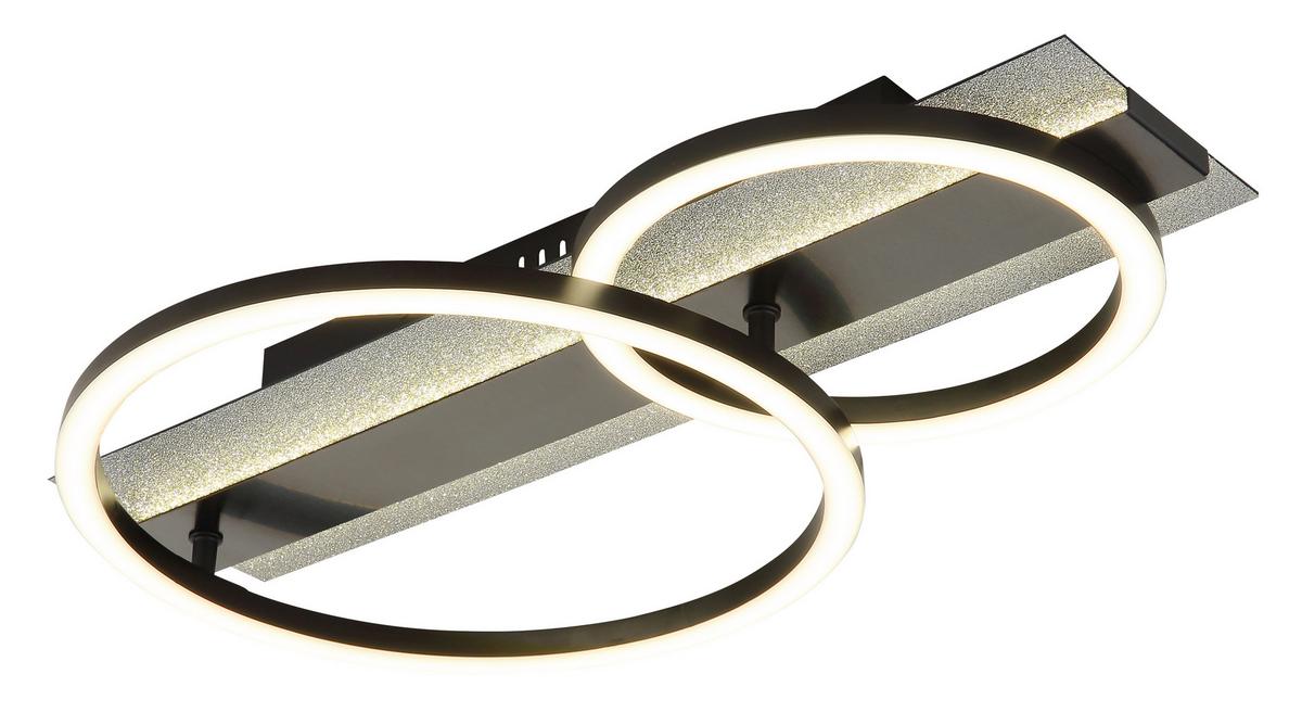 Led Stropna Svjetiljka Norberto - bijela/srebrne boje, Design, metal/plastika (48,2/30/8,8cm) - Globo