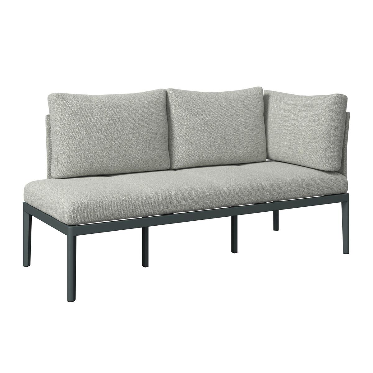 Loungegarnitur Emilia Anthrazit/Natur/Dunkelgr/Beige - Dunkelgrau/Beige, MODERN, Kunststoff/Textil - Mömax