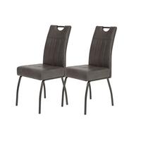 Stuhl-Set Beate S 2er-Set ca. 43x99 cm Anthrazit - Anthrazit, MODERN, Textil/Metall (43/99/60cm) - MID.YOU