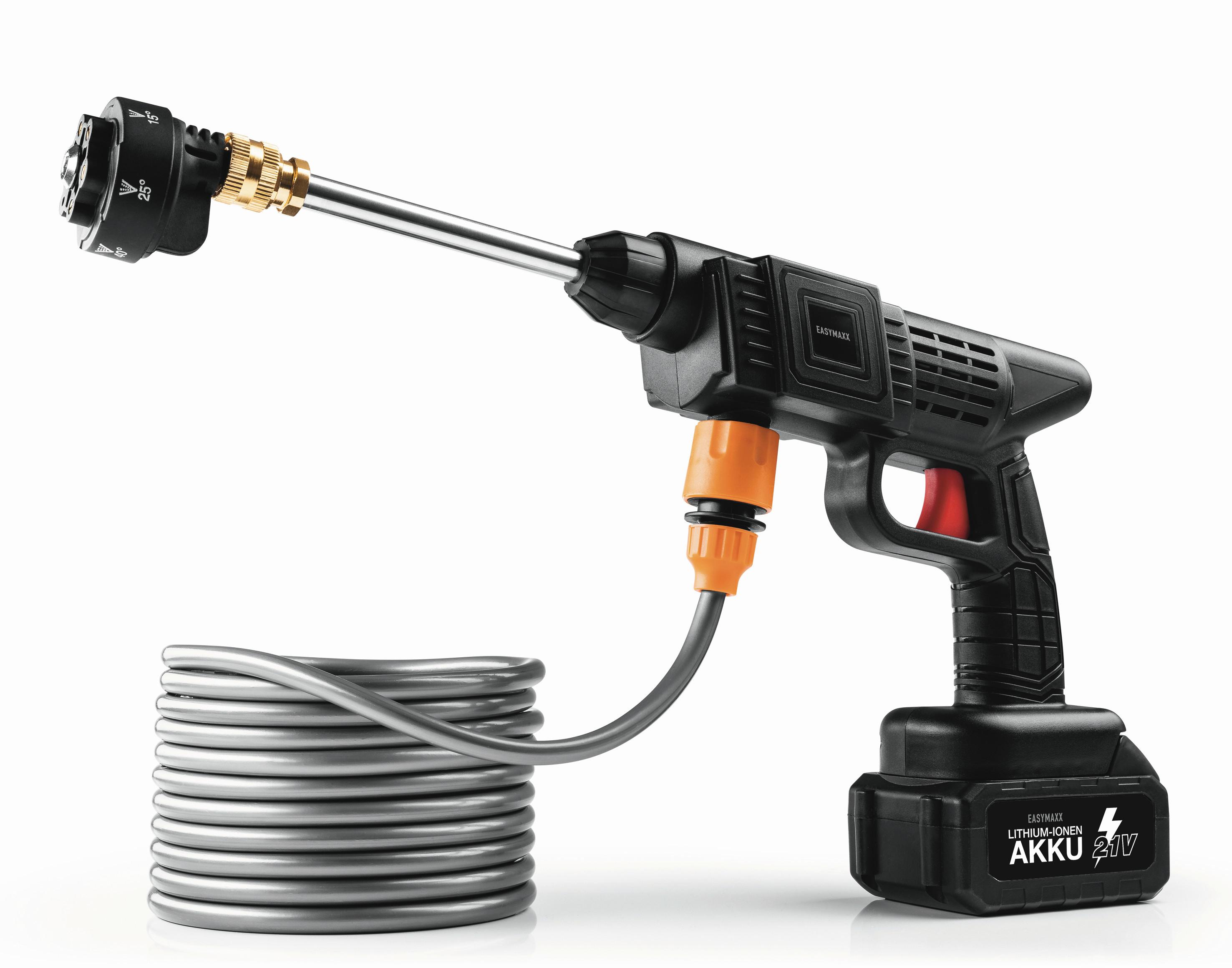 Akku-Hochdruckreiniger 21V EASYmaxx - Schwarz, Basics, Kunststoff/Metall (42/23/7cm) - EASYMAXX