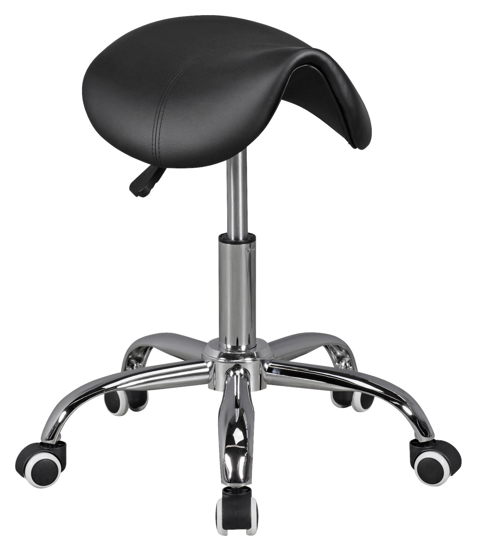 Bürohocker Curve ca. 60x48x60 cm Schwarz - Schwarz/Alufarben, MODERN, Textil (60/48/60cm) - MID.YOU