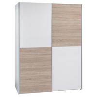 Omara Z Drsnimi Vrati Time, Bela, Barva Hrasta - bela/barve aluminija, Design, kovina/leseni material (170/195/57,5cm) - P & B