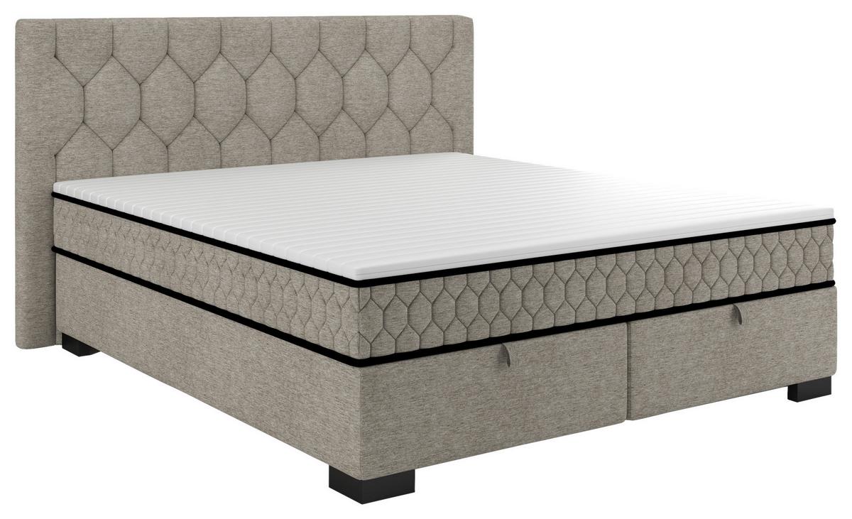 Postelja Z Vzmetnico Maya, Bež, 160x200 - črna/bež, Konvencionalno, umetna masa/tekstil (160/200cm) - Mömax
