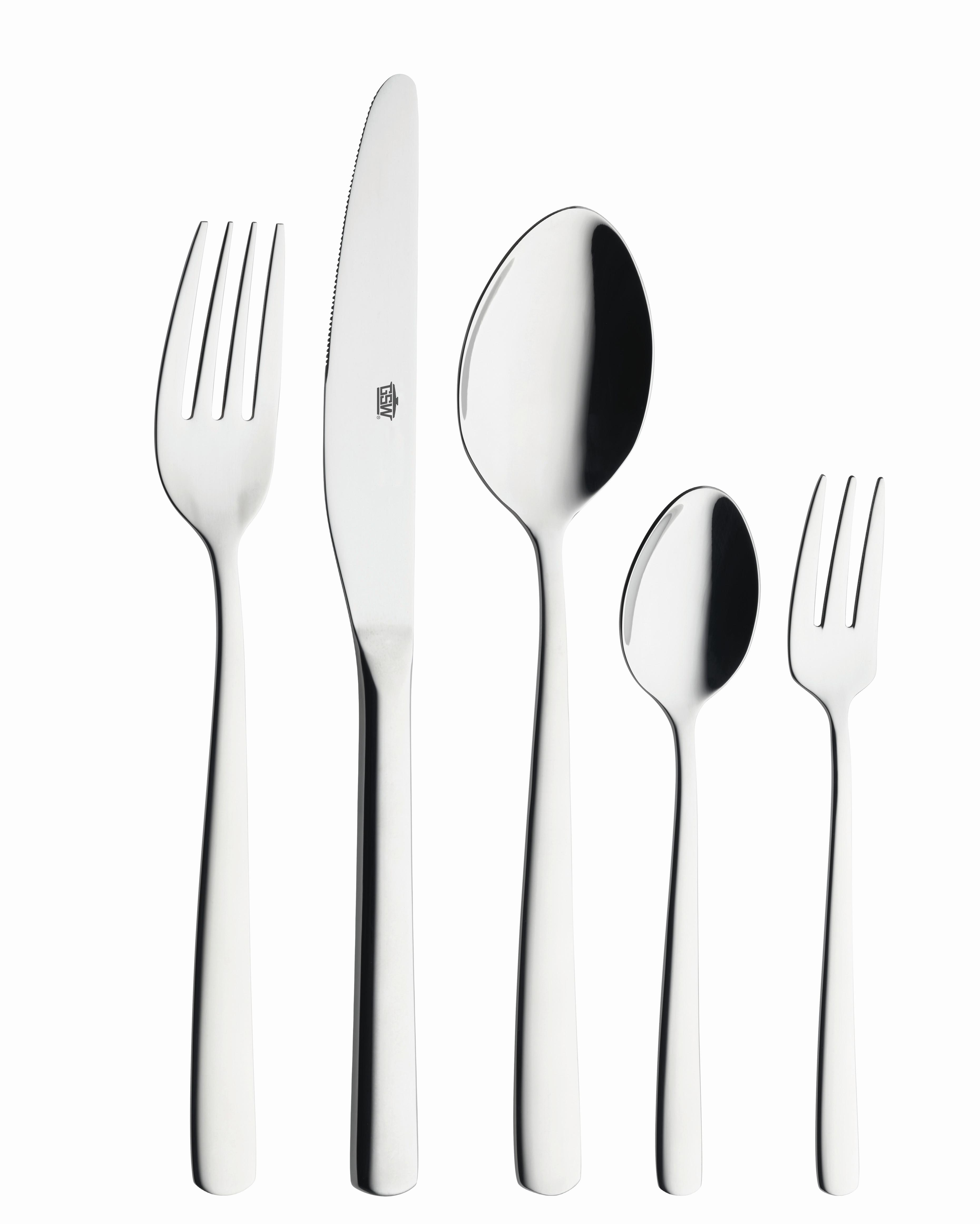 Jedilni Pribor Silver, 30-Delni - barve nerjavečega jekla, Basics, kovina - GSW