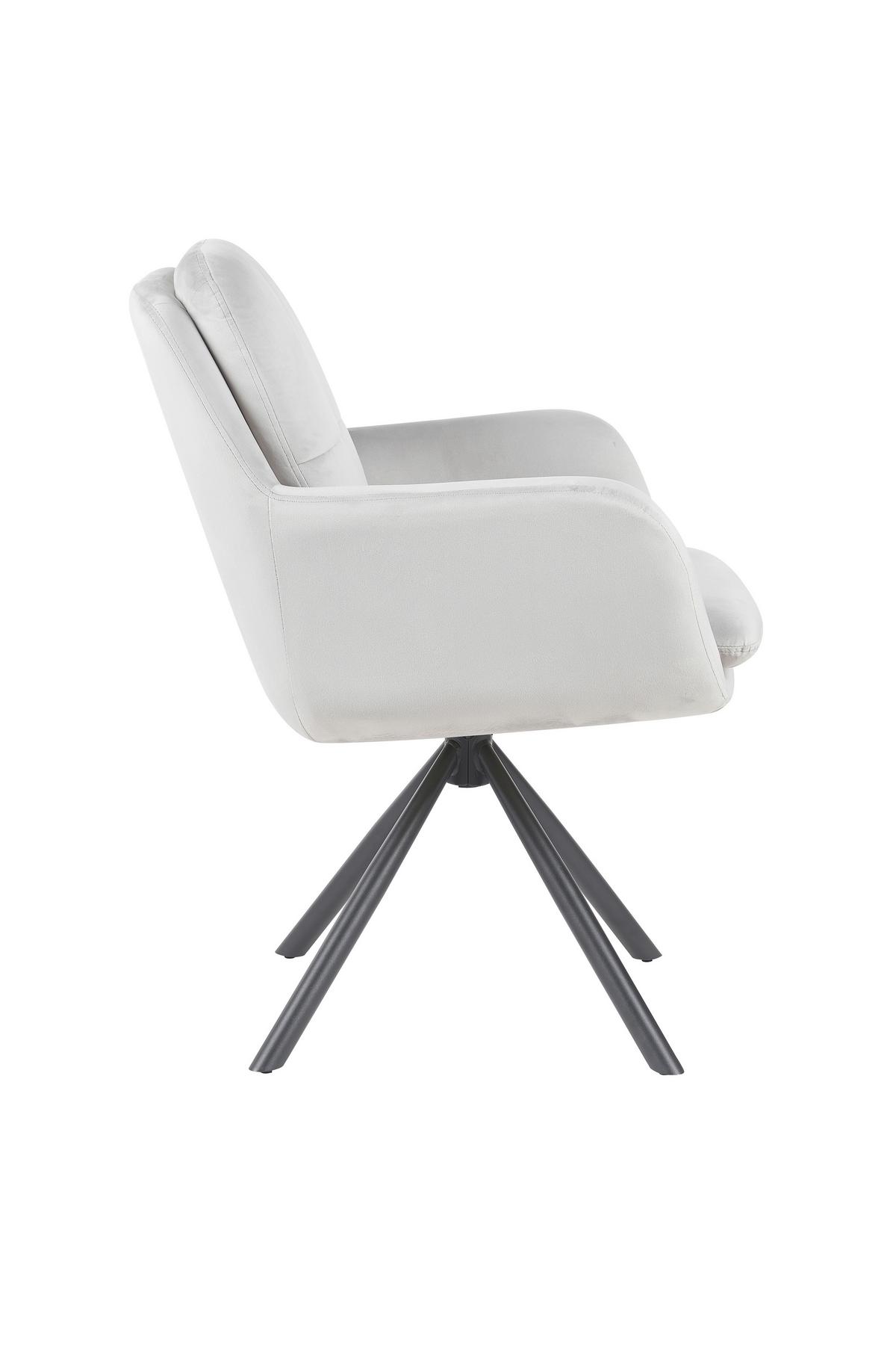 ARMLEHNSTUHL-SET PARMA S 2ER-SET - Hellgrau/Schwarz, MODERN, Textil/Metall (63/89/70cm) - MID.YOU