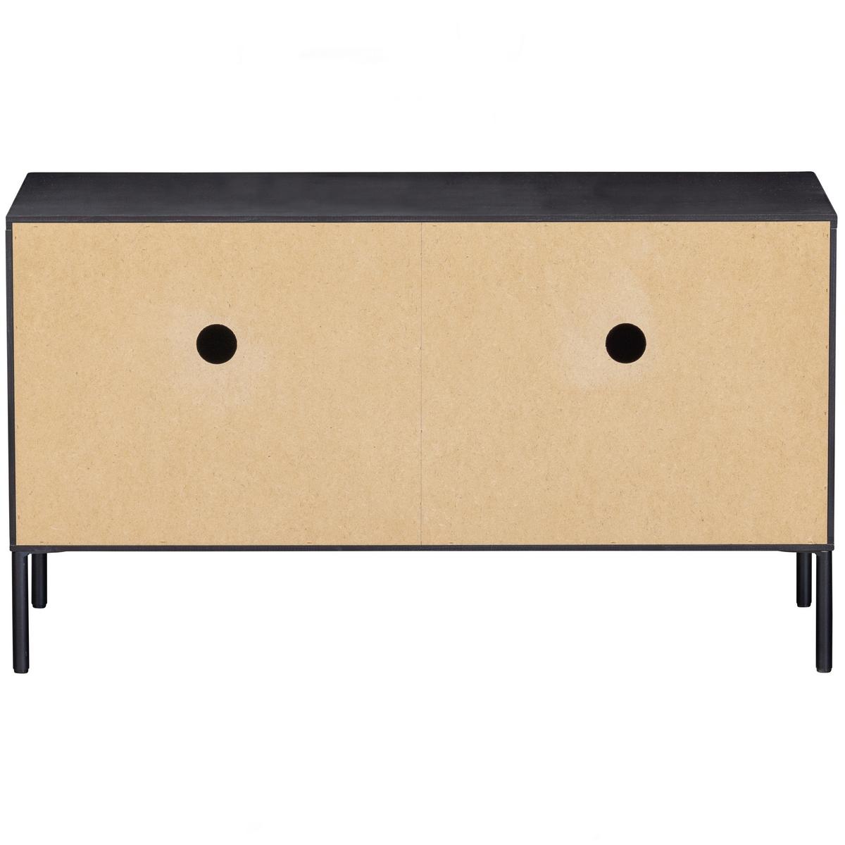 Lowboard Gravure Schwarz B: 100cm - Schwarz, Design, Holz/Metall (100/56/44cm) - Livetastic