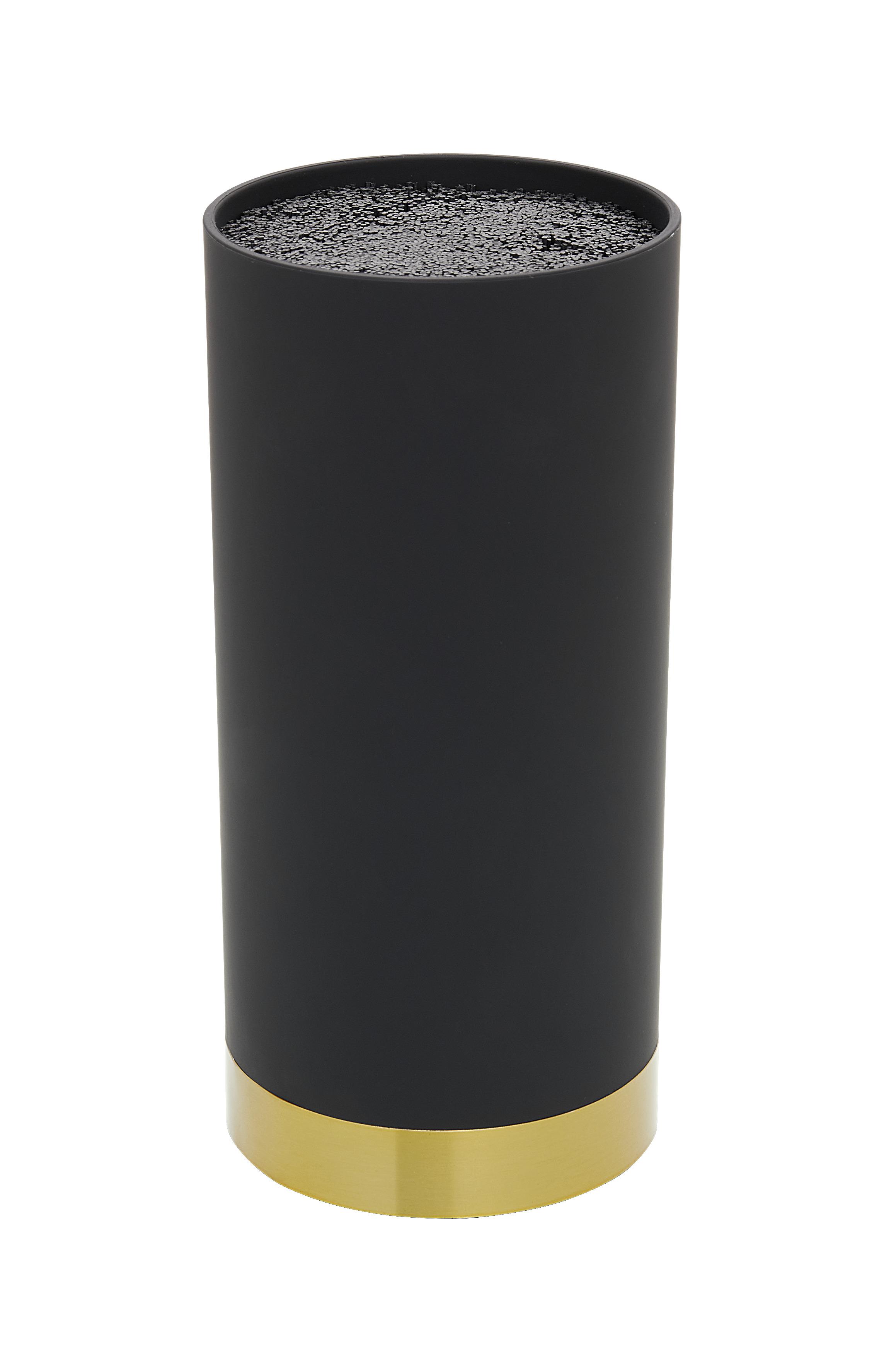 Blok Za Nože Finn - zlate barve/črna, Moderno, kovina/umetna masa (11/22,5cm) - Premium Living