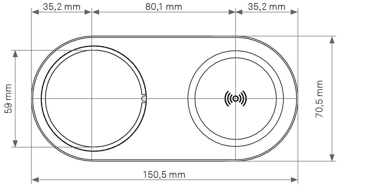 Steckdosenelement 106017 - Schwarz, Kunststoff/Metall (15,1/5,8/7,1cm) - HKT
