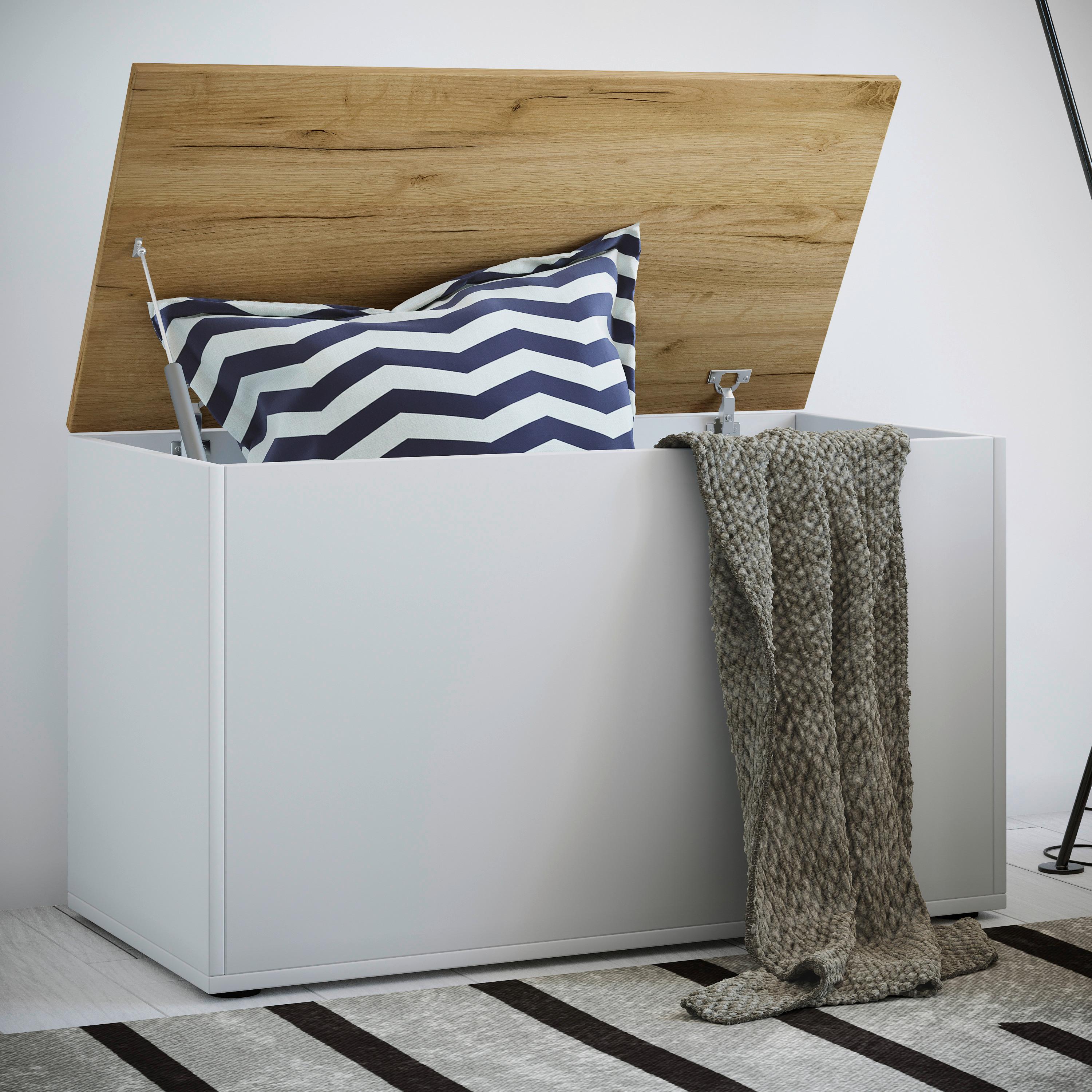 TRUHENBANK BENDOLA - Honigeiche/Weiss, Konventionell, Holzwerkstoff/Kunststoff (82/49/44cm) - MID.YOU