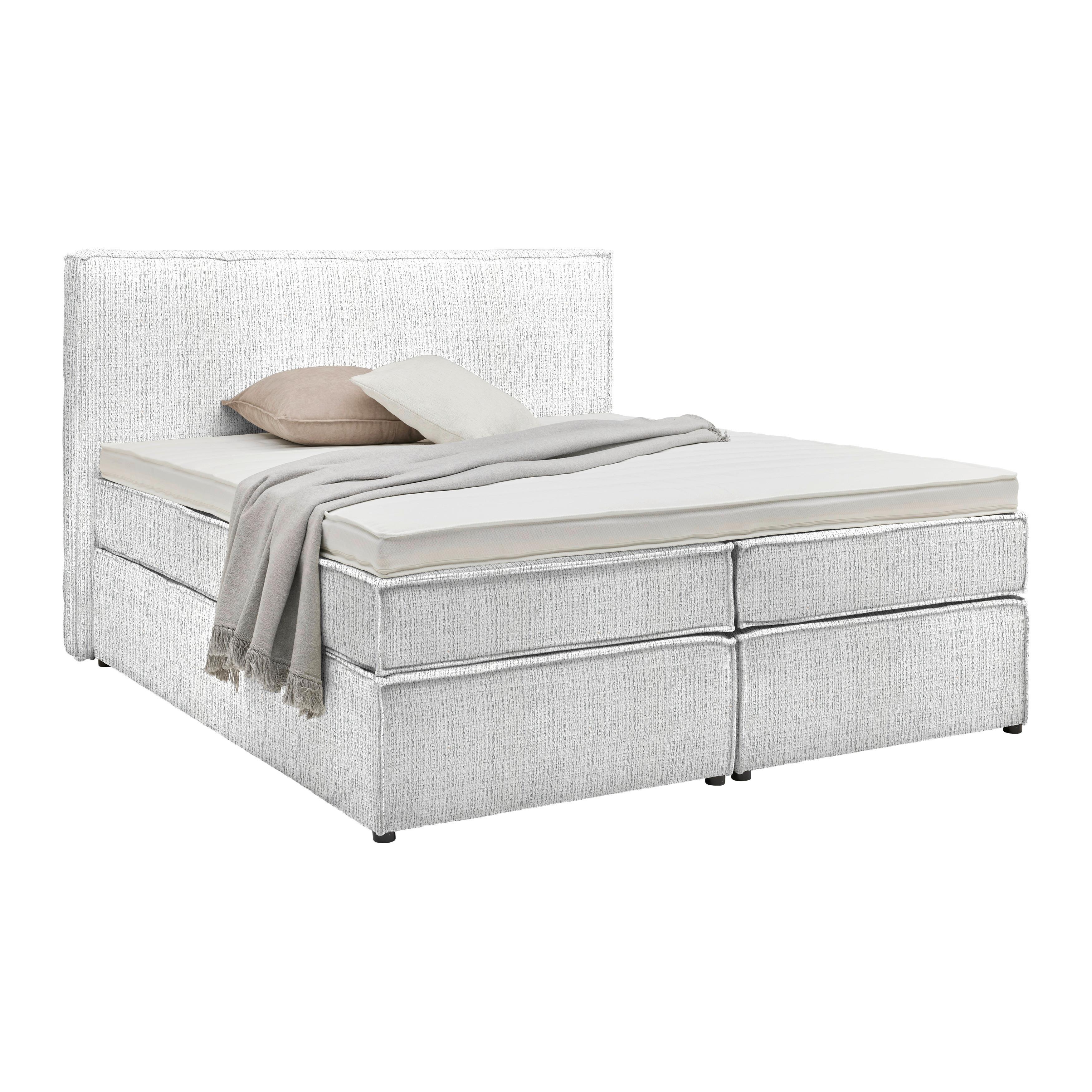 Boxspringbett Lion Grau ca. 180x200cm - Grau, KONVENTIONELL, Holz/Holzwerkstoff (180/200cm) - Premium Living