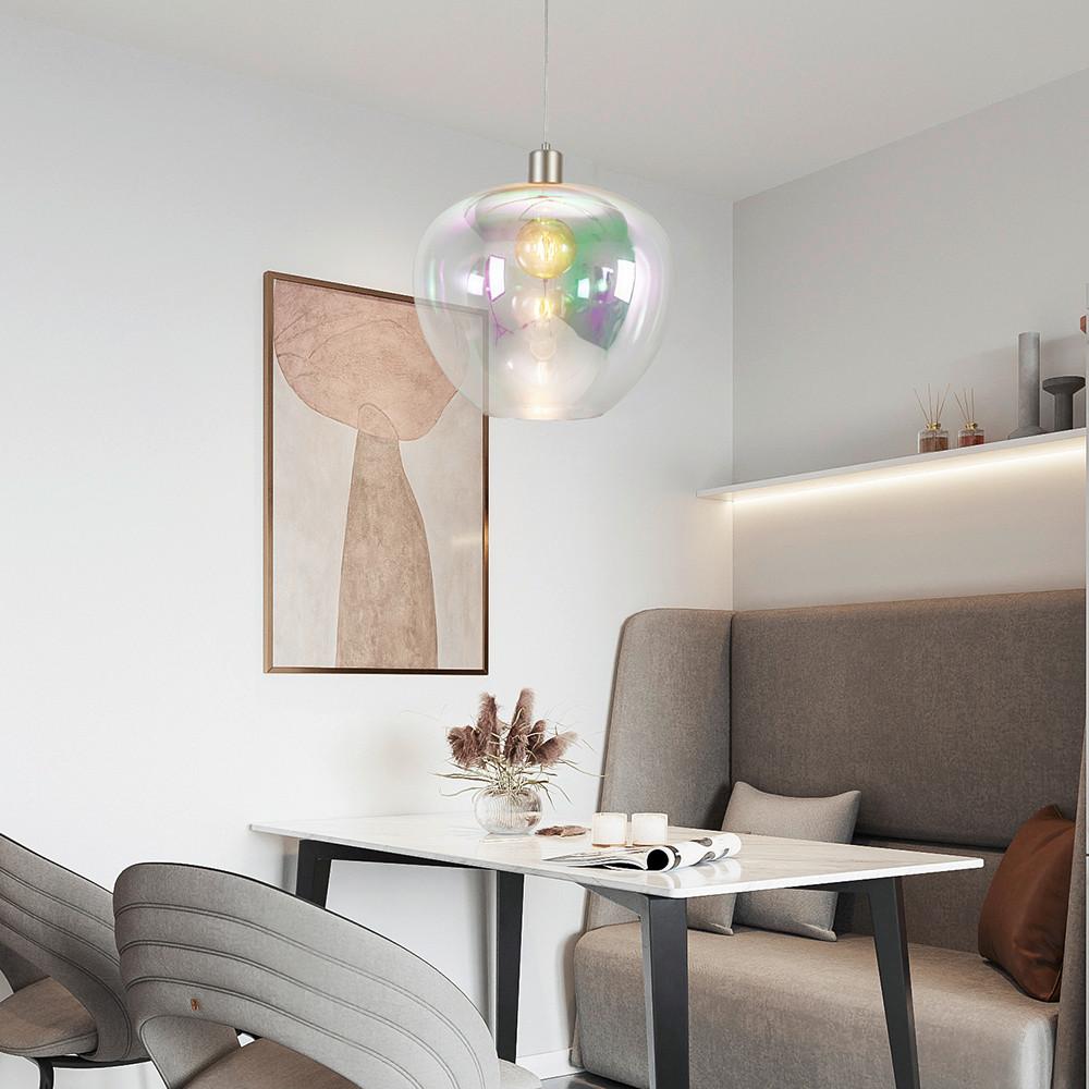 HÄNGLAMPA RENI - champagne/multicolor, Modern, metall/glas (40/120cm)